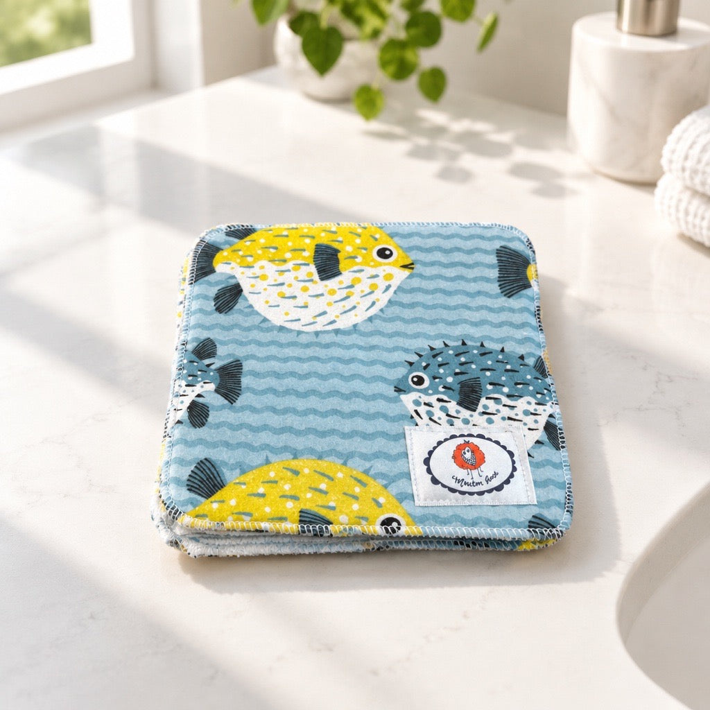 Lingettes lavables poisson