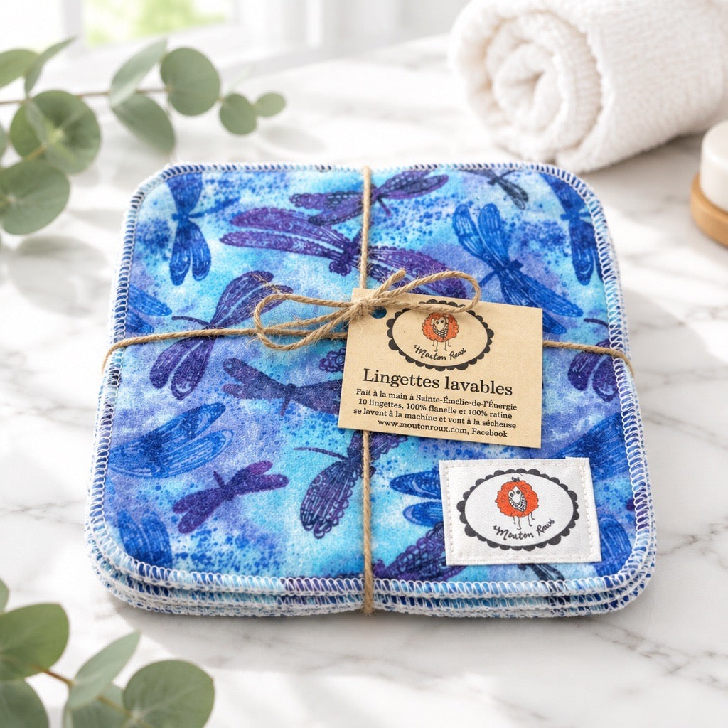 Lingettes lavables libellule