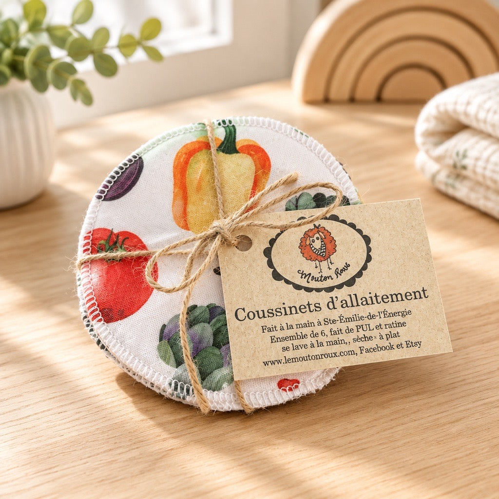 Coussinets d’allaitement légumes