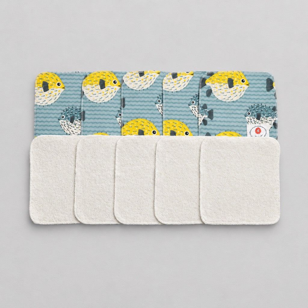 Lingettes lavables poisson