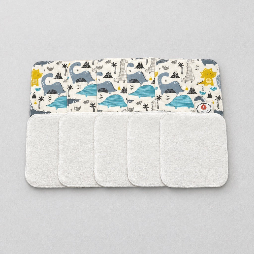 Lingettes lavables dinosaure